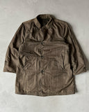 1980s - Khaki/Black Reversible Plaid Coat - M/L