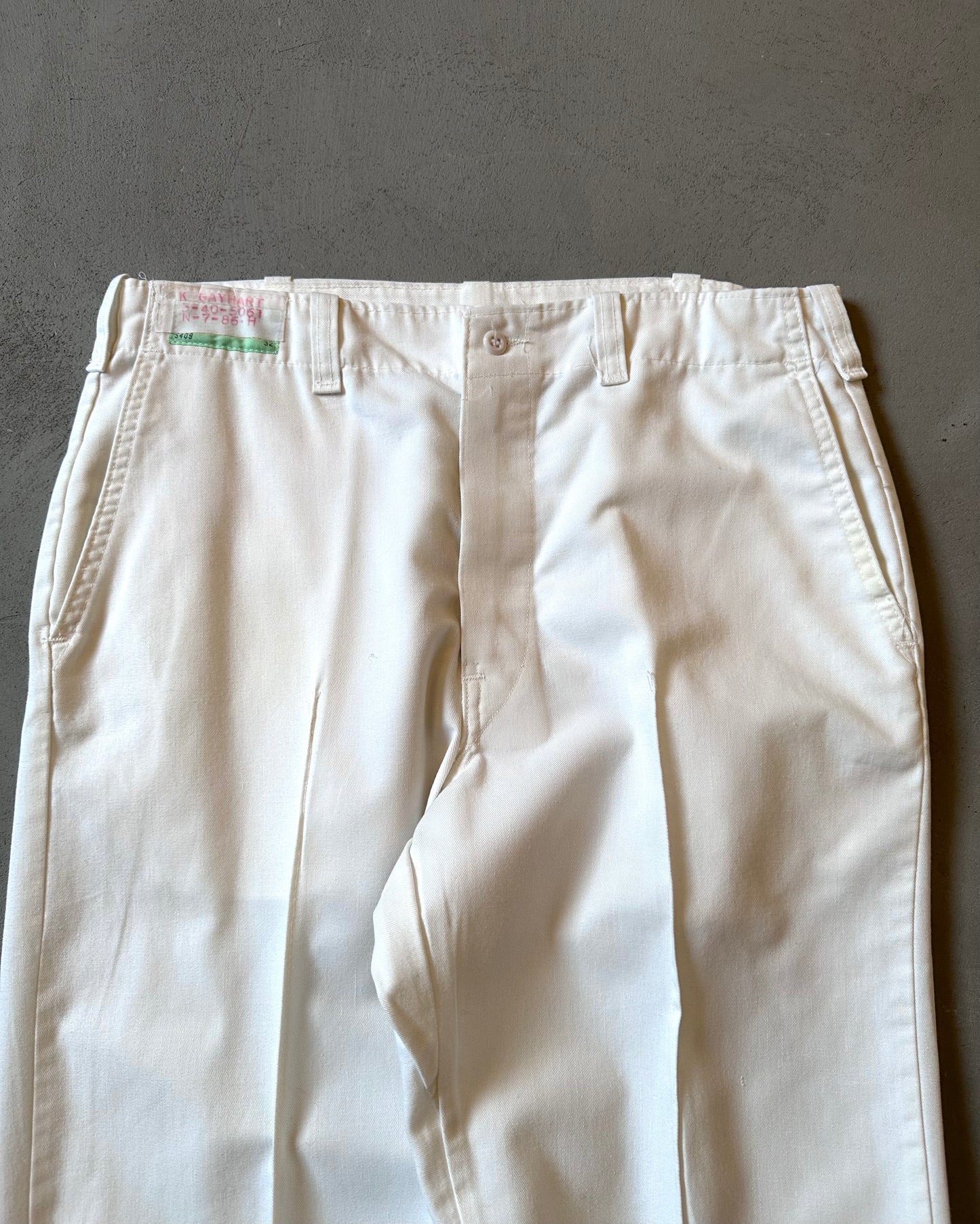 1970s - White Work Pants - 32x31