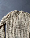 1980s - Cream Cable Knit Wool Cardigan - XS/S