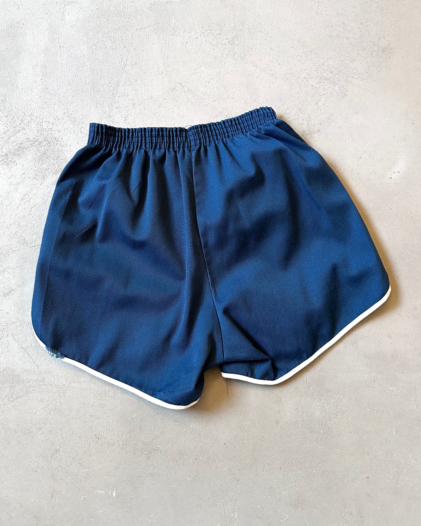 1970s - Navy/White Ball State Track Short - XS