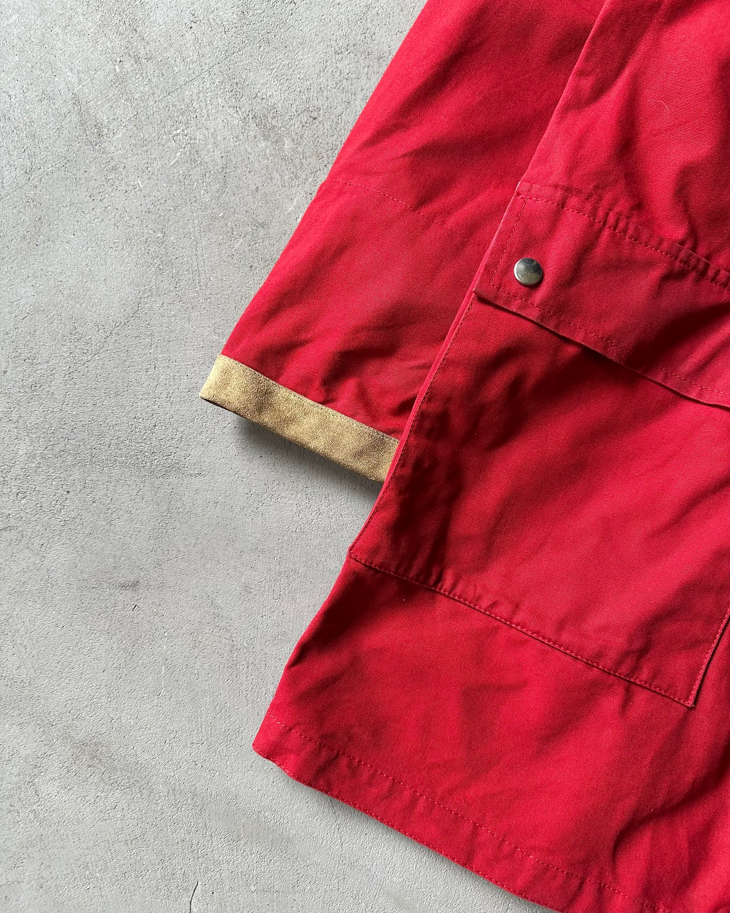 Années 90 - Manteau toile de pompier rouge - L