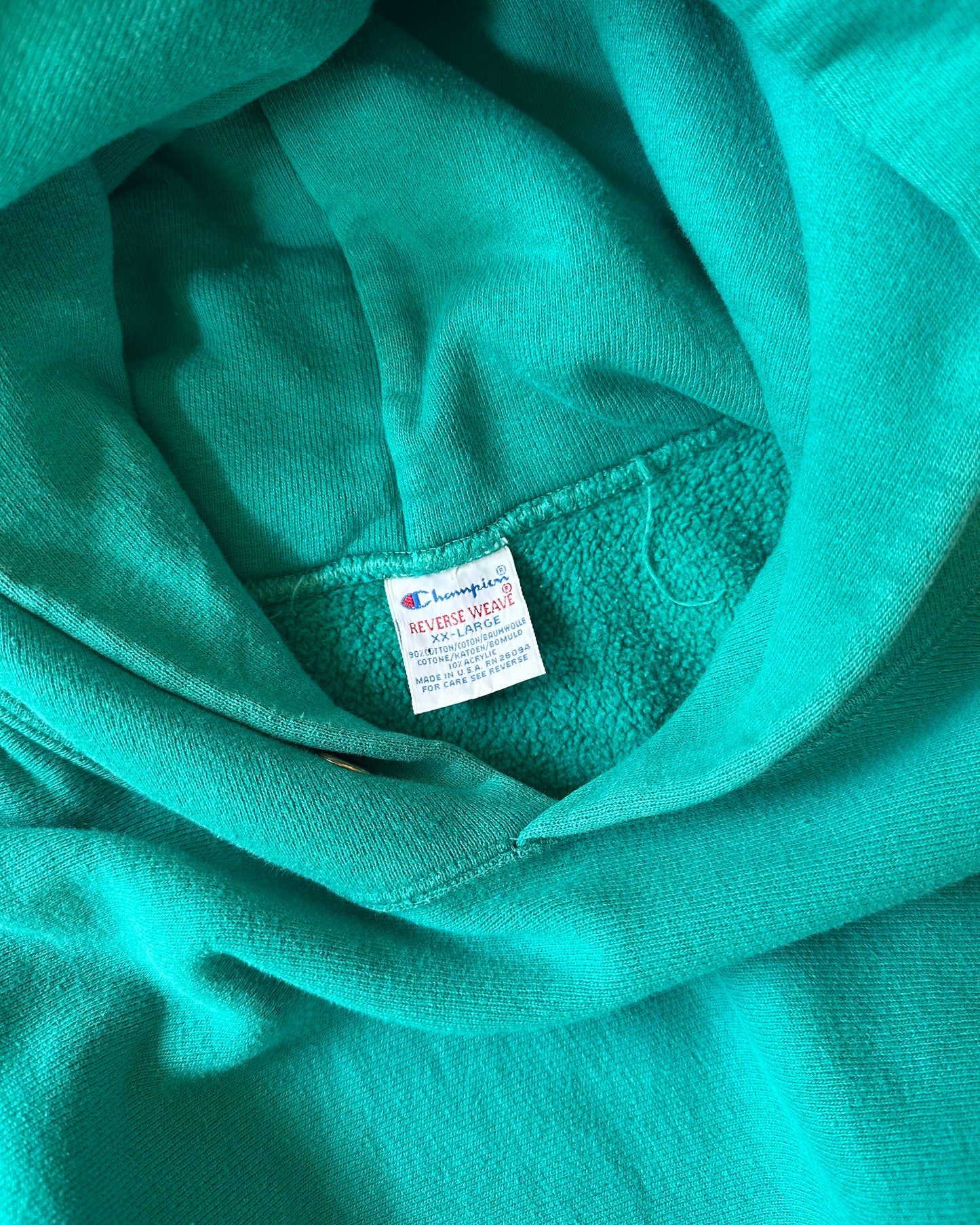 1990s - Teal Champion RW Hoodie - XL