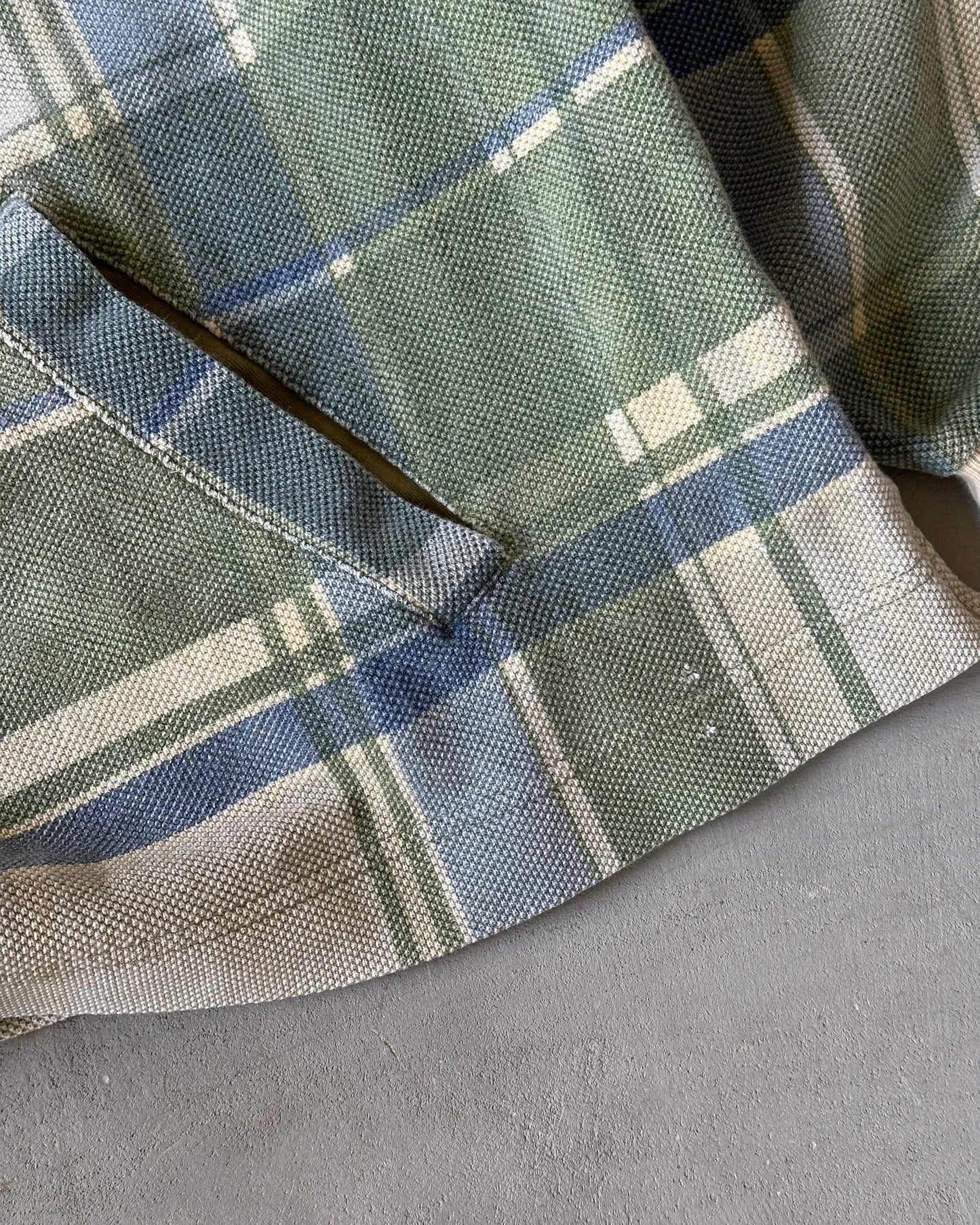 1990s - Green/Blue Nautica Plaid Hoodie - XL