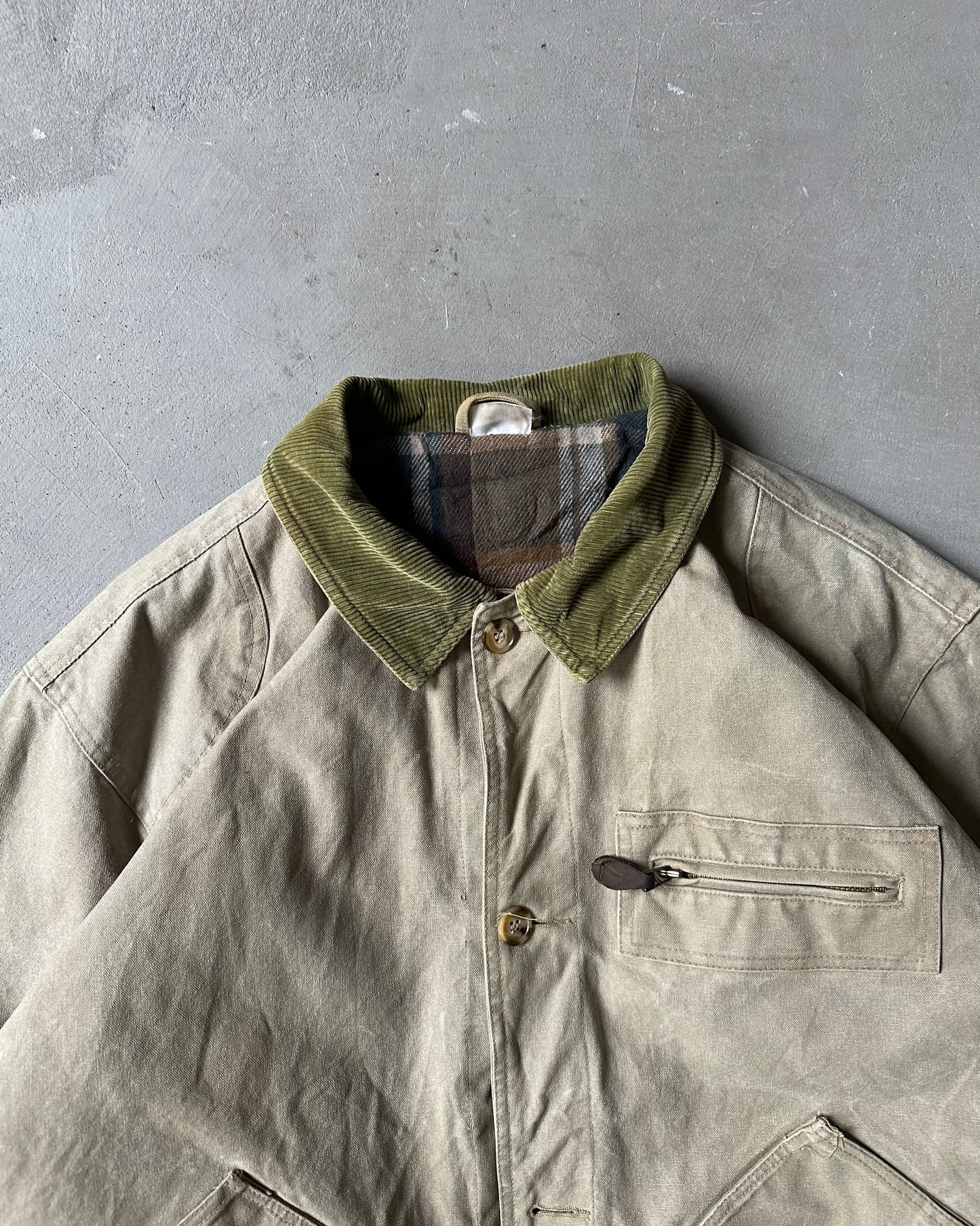 Années 1980 - Veste de travail Decathlon vert sauge - L