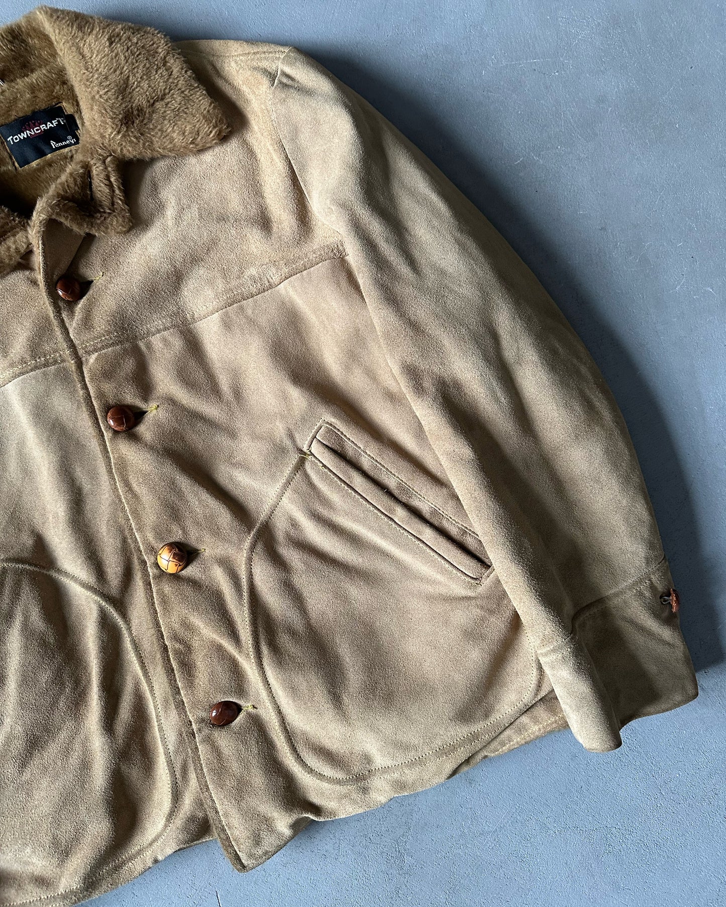 1980s - Tan Towncraft Western Suede Jacket - L