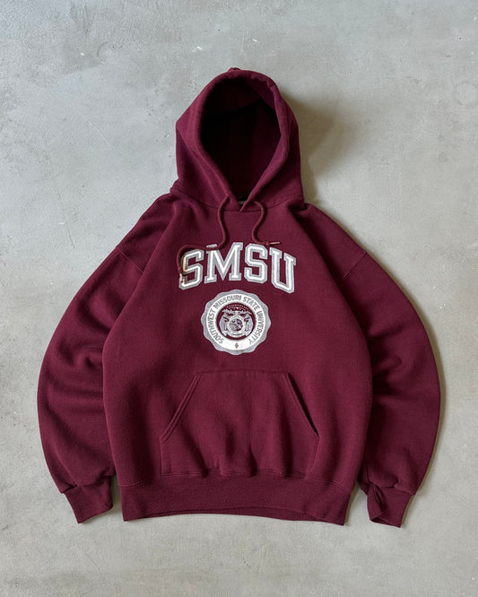 1990s - Burgundy SMSU Hoodie - M