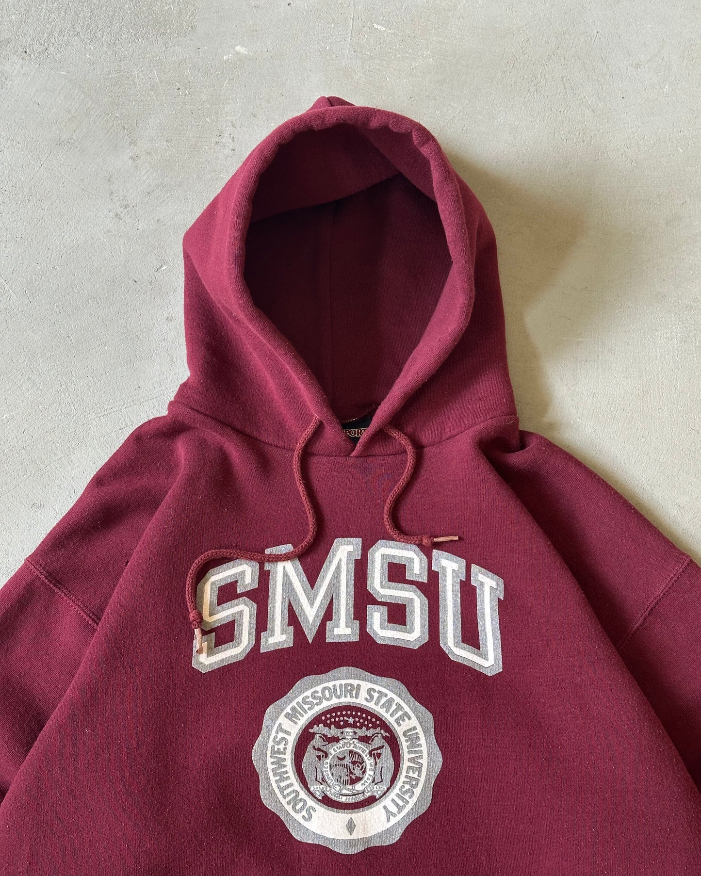1990s - Burgundy SMSU Hoodie - M