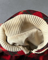 1950s - Red/Cream Reversible Plaid Wool Jacket - S/M