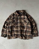 1970s - Brown/Tan Pendleton Plaid Wool Button Up - M/L