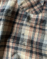 1970s - Brown/Tan Pendleton Plaid Wool Button Up - M/L