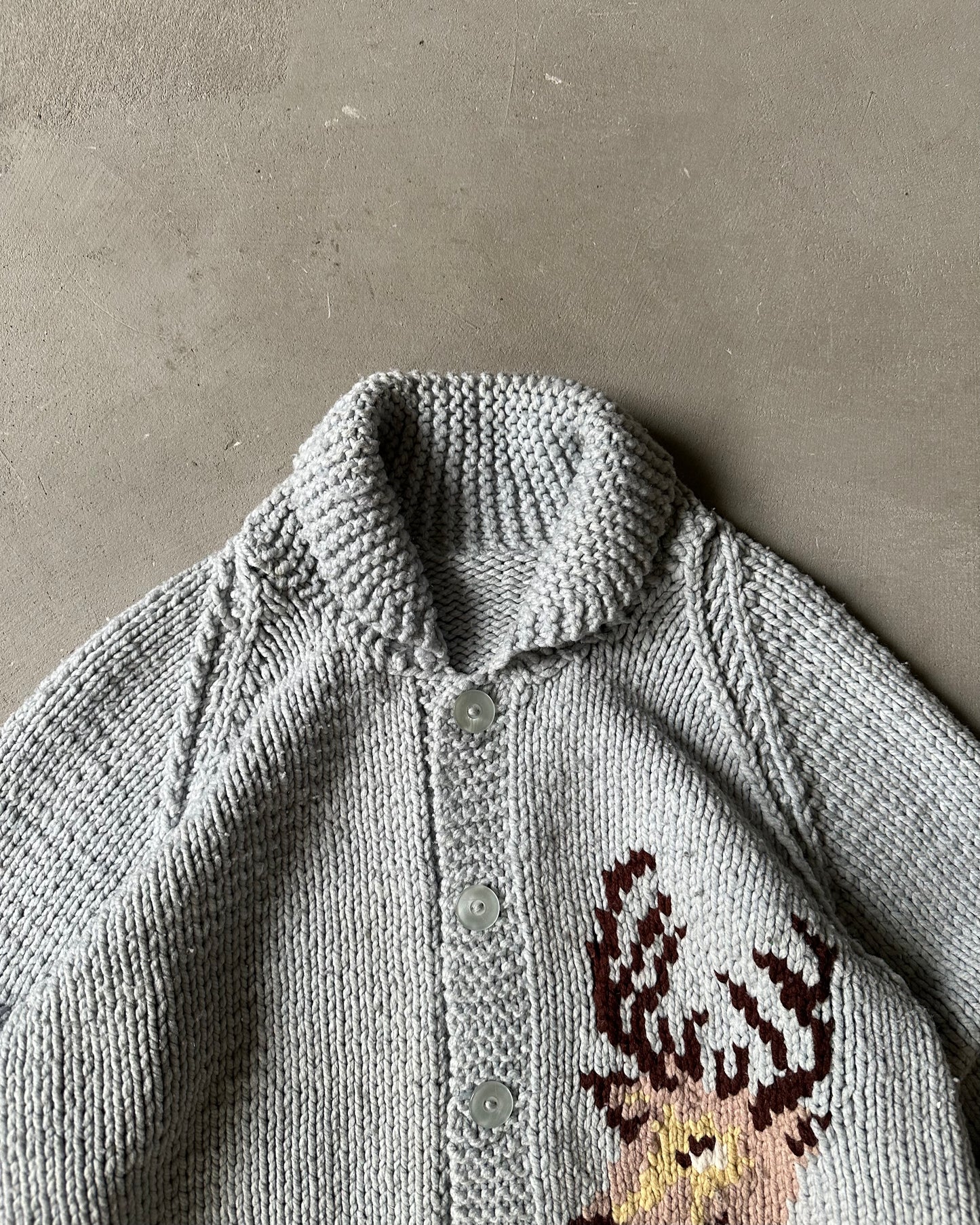 Années 1980 - Chandail Cowichan Cerf gris - M/L