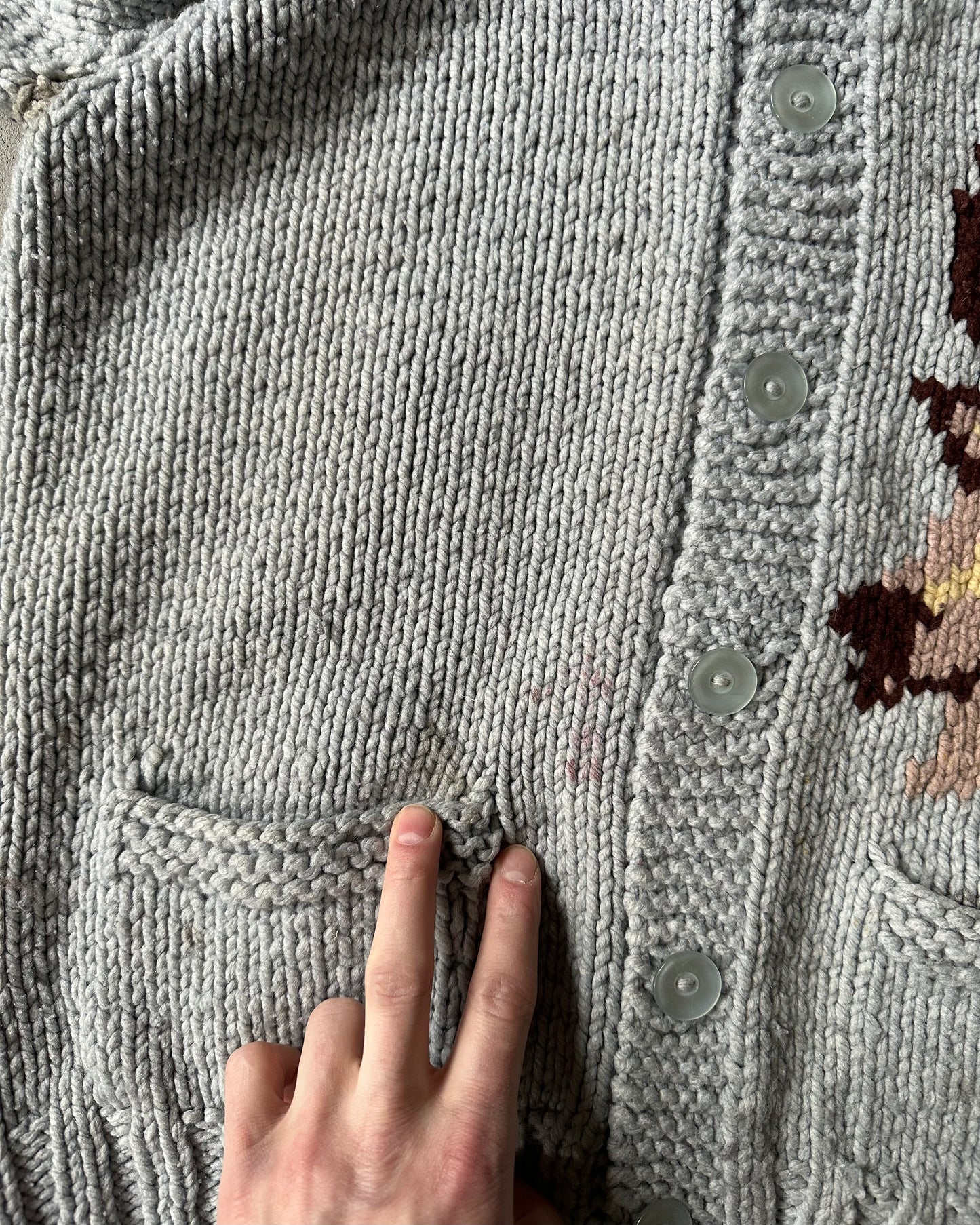 Années 1980 - Chandail Cowichan Cerf gris - M/L