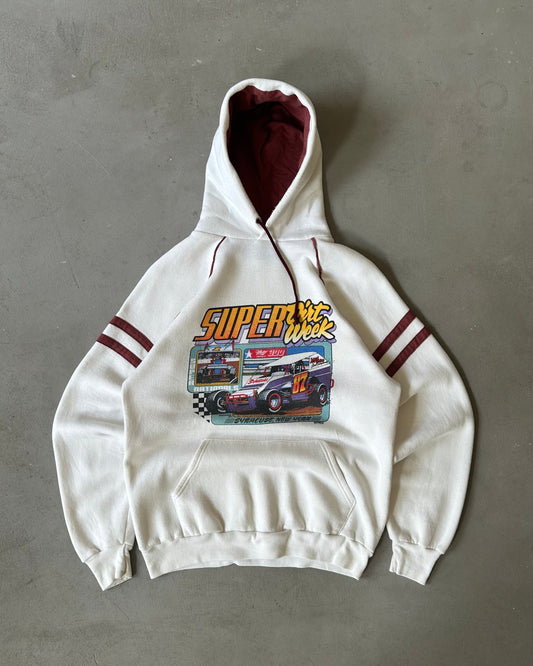 1980s - White/Red Dirt Week Hoodie - M