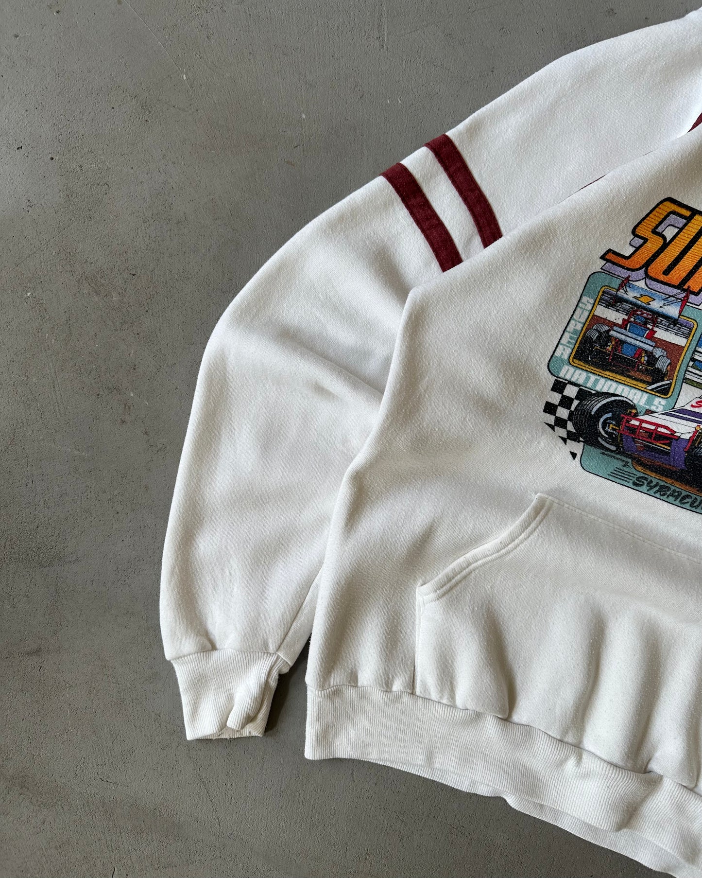 1980s - White/Red Dirt Week Hoodie - M