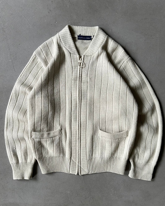 Années 90 - Cardigan zippé crème - M