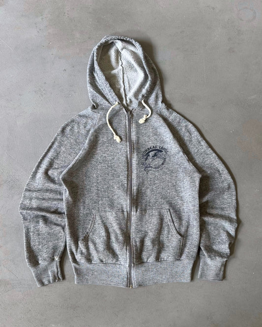 1980s - Heather Grey Corbeau Lodge Zip Up Hoodie - XS