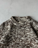 1980s - Brown/Cream Wool Sweater - S/M