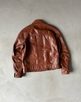 1980s - Tobacco Cafe Leather Jacket - M