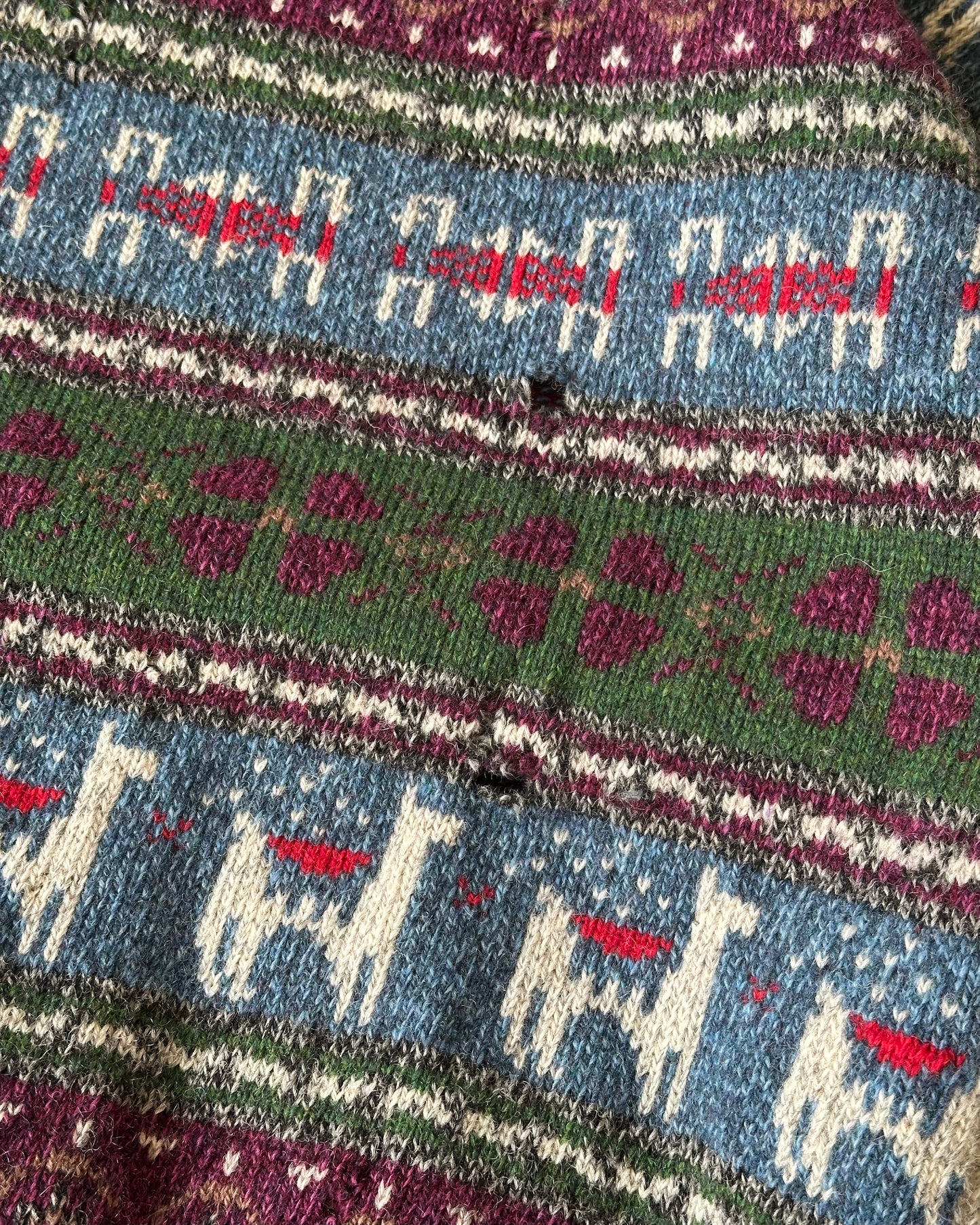 1980s - Distressed Green/Blue Woolrich Fair Isle Sweater - (W)L