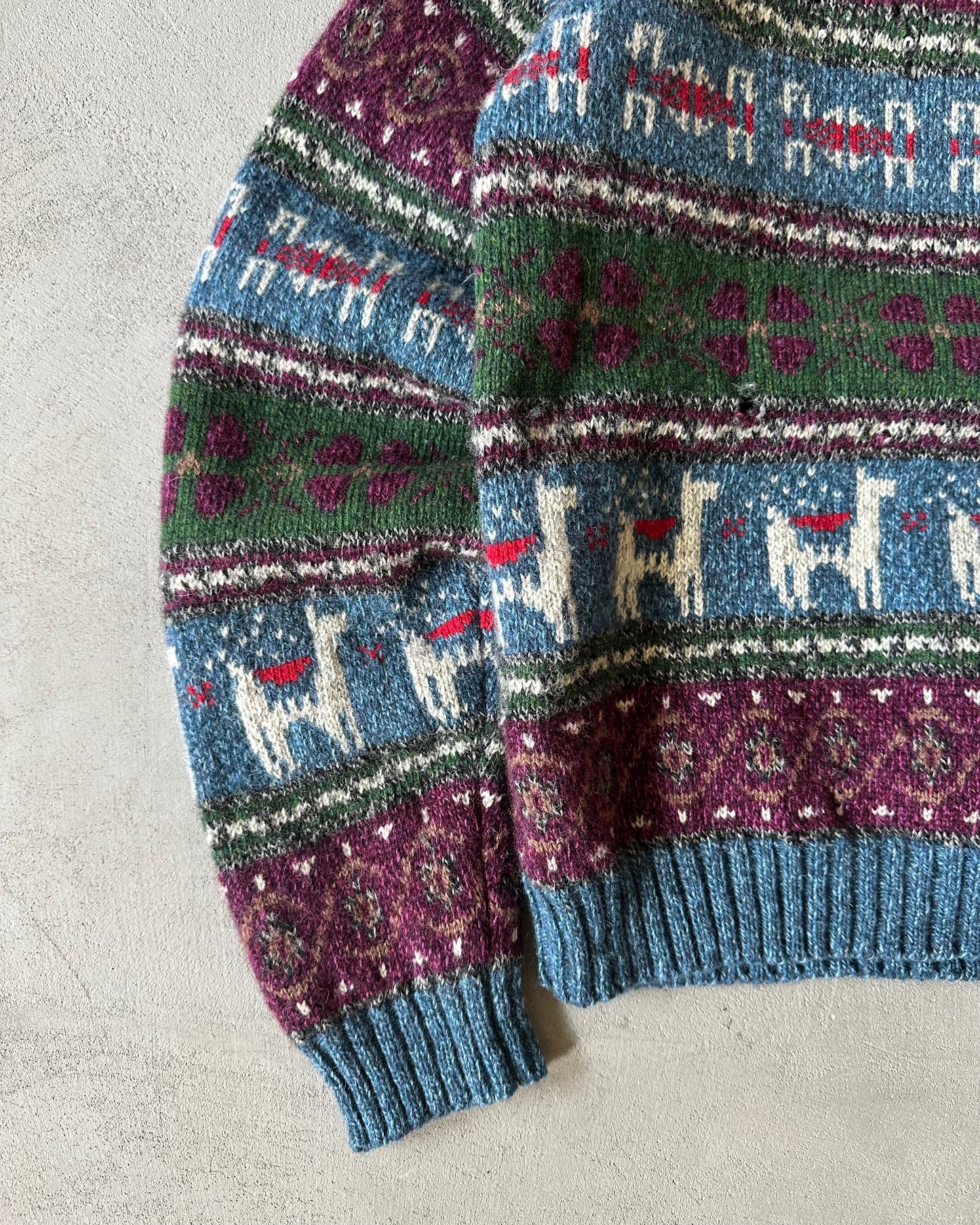 1980s - Distressed Green/Blue Woolrich Fair Isle Sweater - (W)L