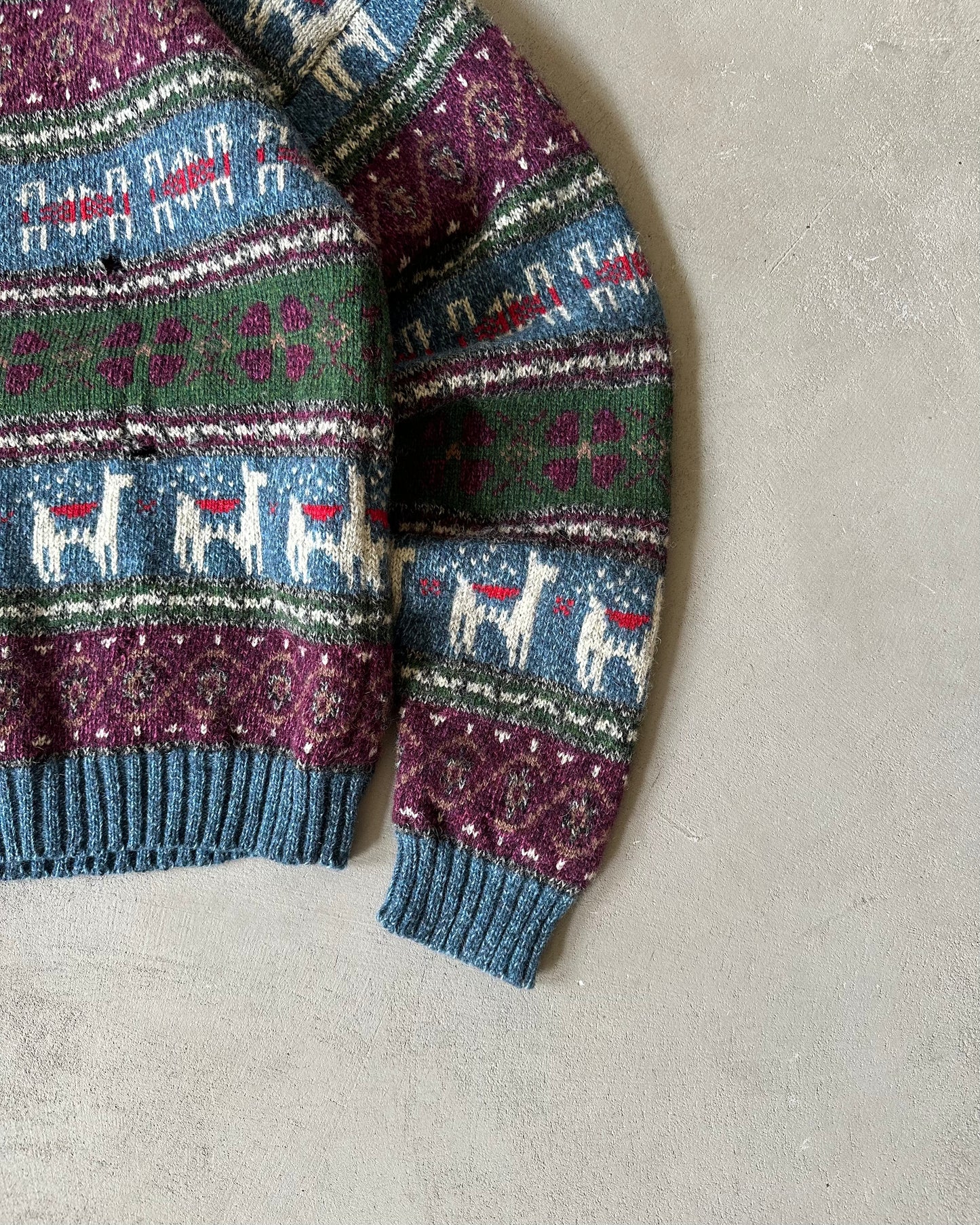1980s - Distressed Green/Blue Woolrich Fair Isle Sweater - (W)L