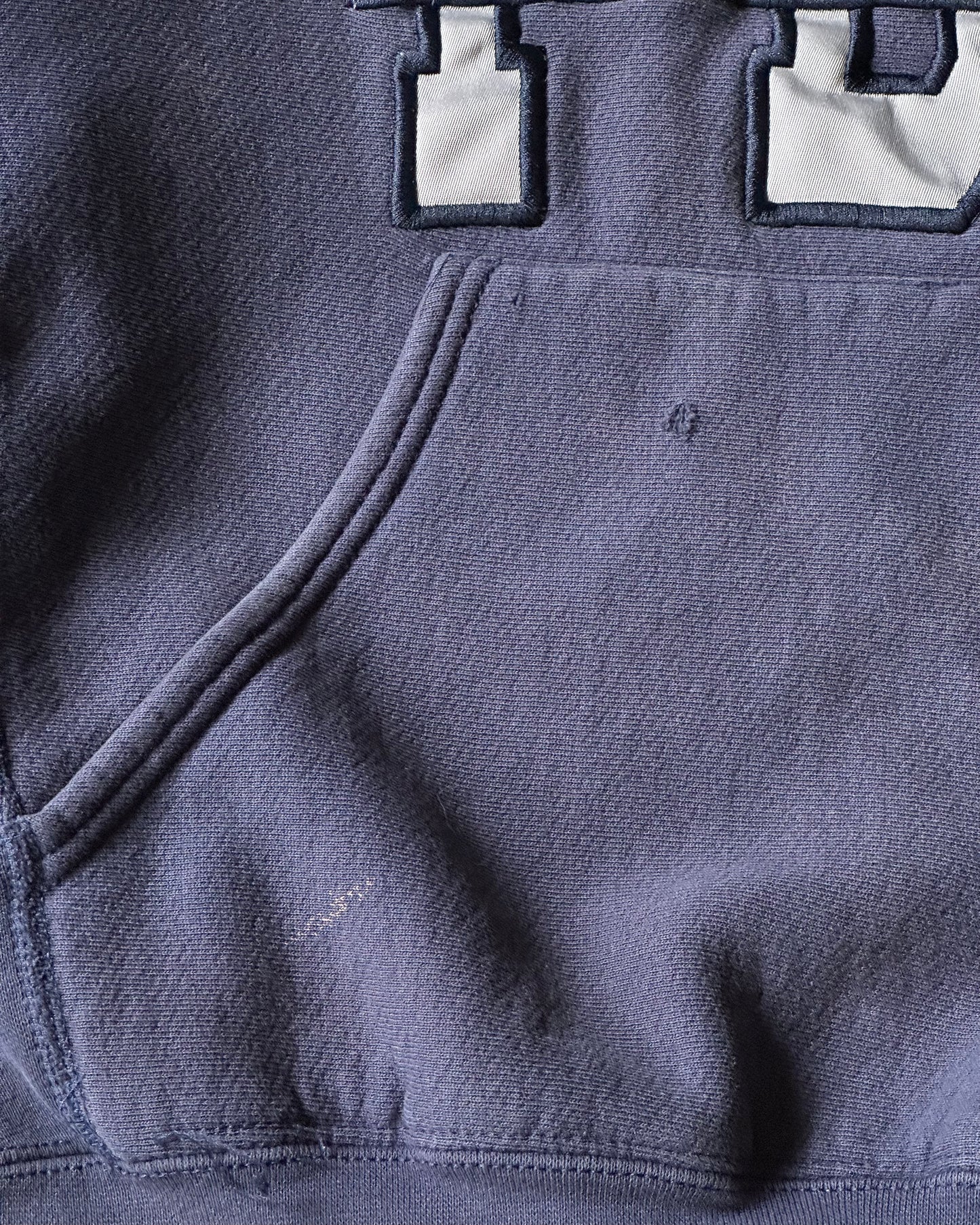 Années 90 - Sweat à capuche FBI bleu marine vieilli - M