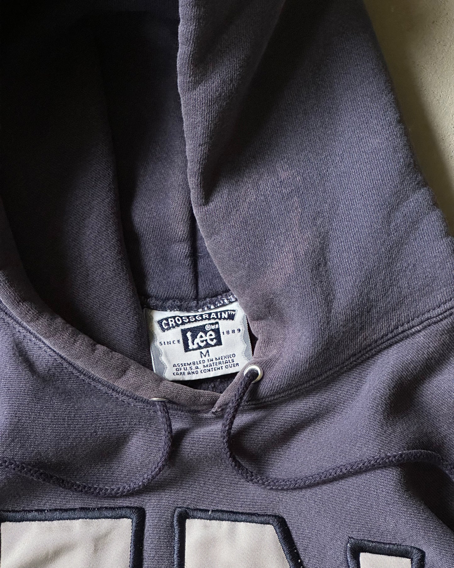 Années 90 - Sweat à capuche FBI bleu marine vieilli - M