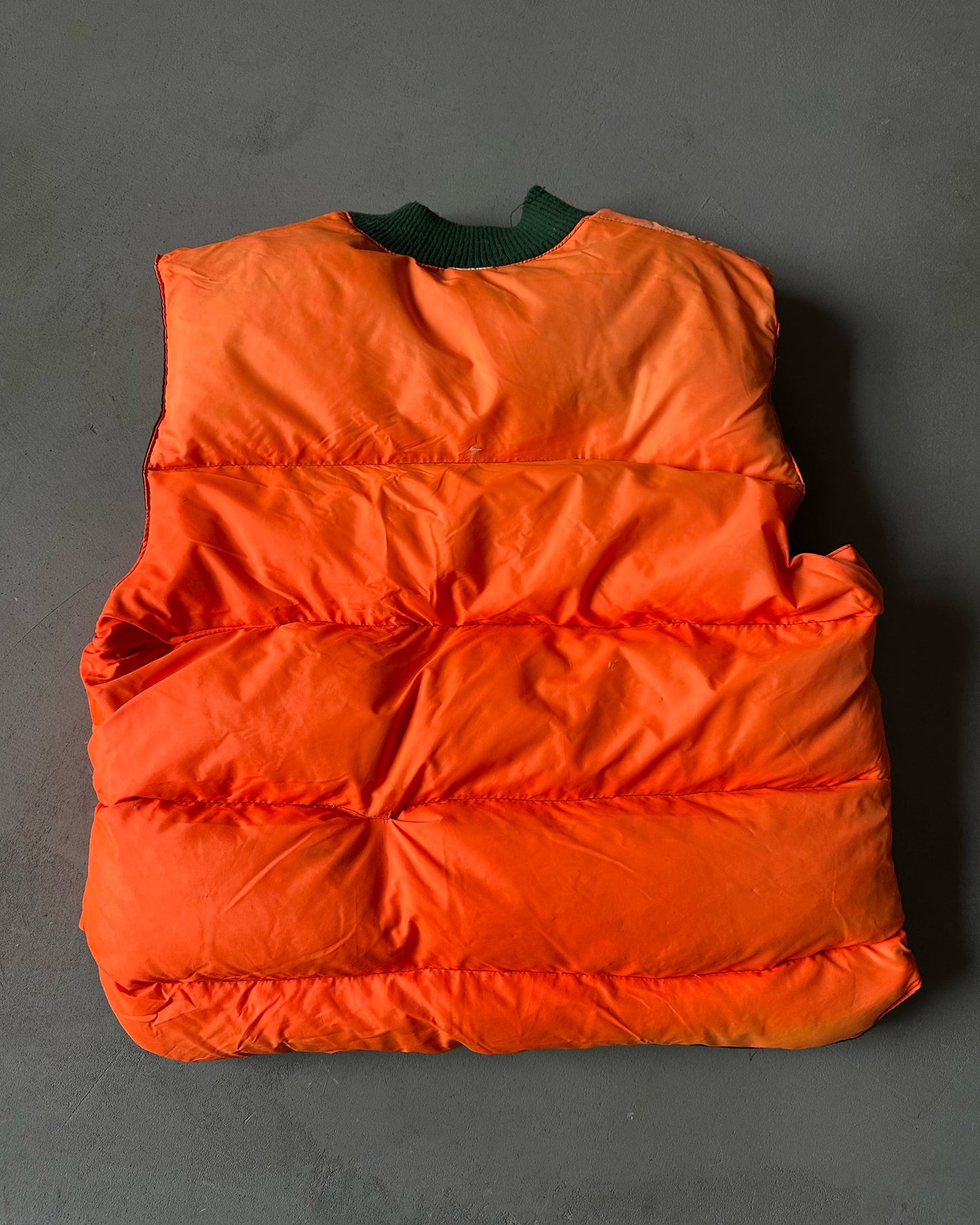 1980s - Green/Orange Puffer Vest - L