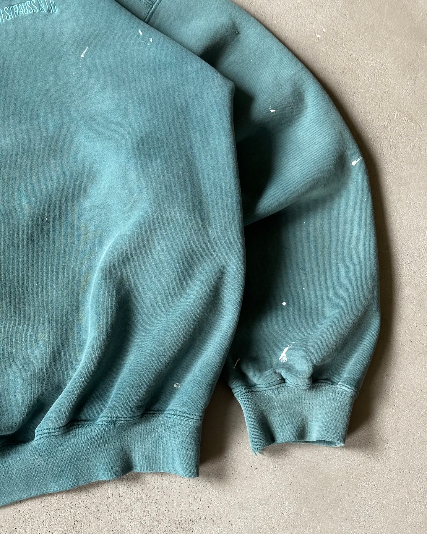 1990s - Distressed Teal Levi's Crewneck - L