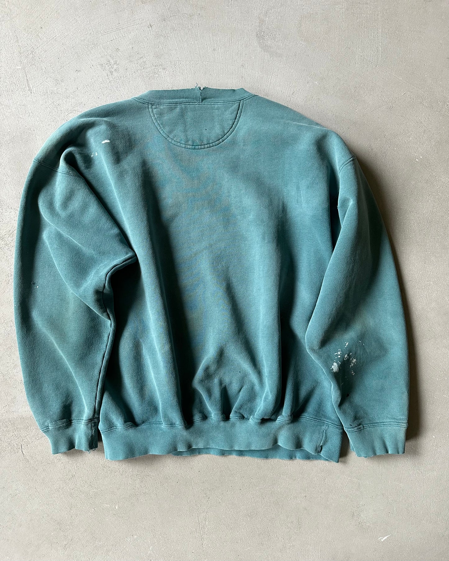1990s - Distressed Teal Levi's Crewneck - L