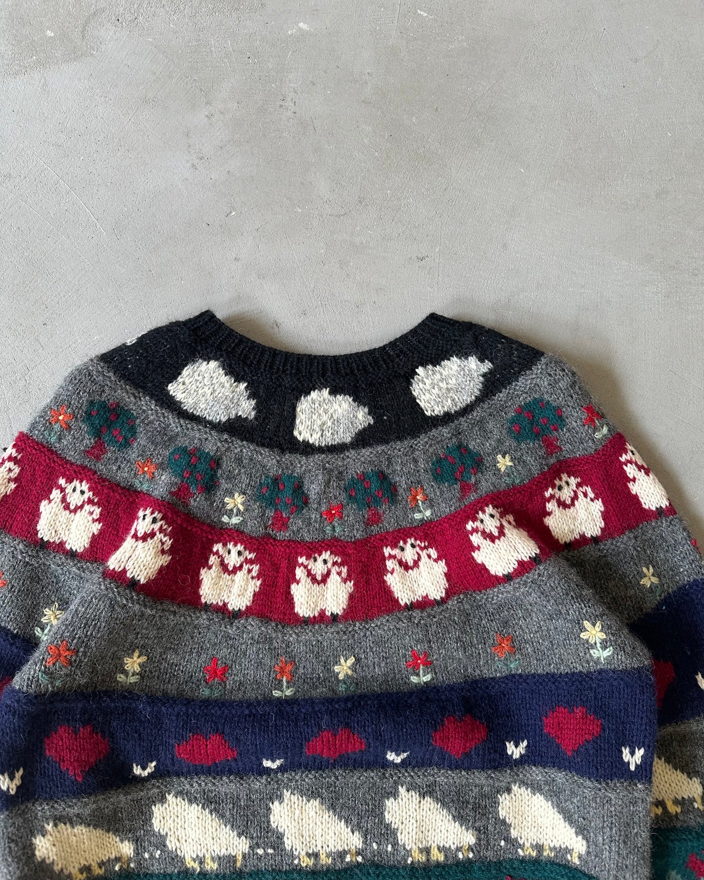 1980s - Black Deans Sheep Sweater - M