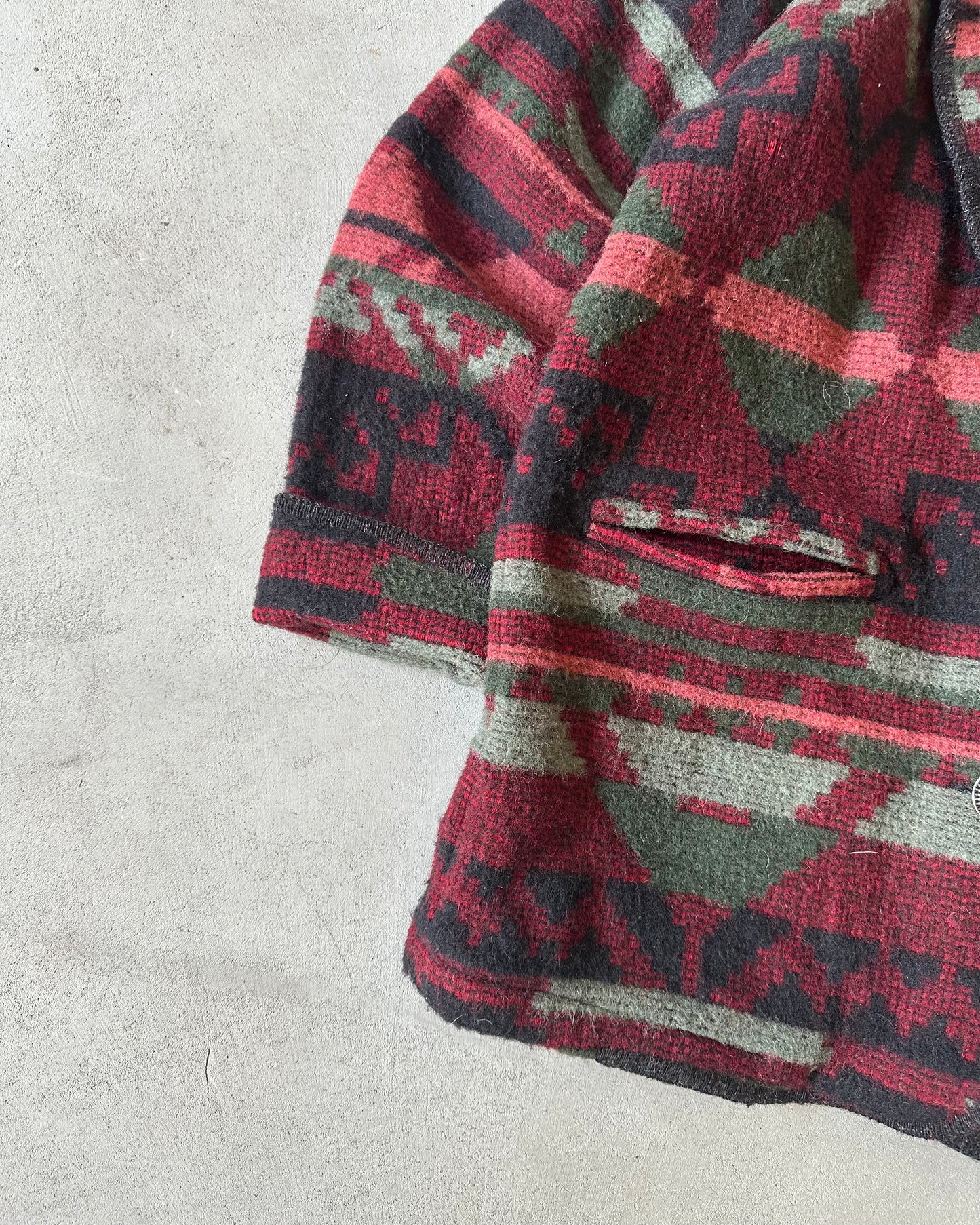 1990s - Burgundy/Green Eddie Bauer Aztec Jacket - (W)L