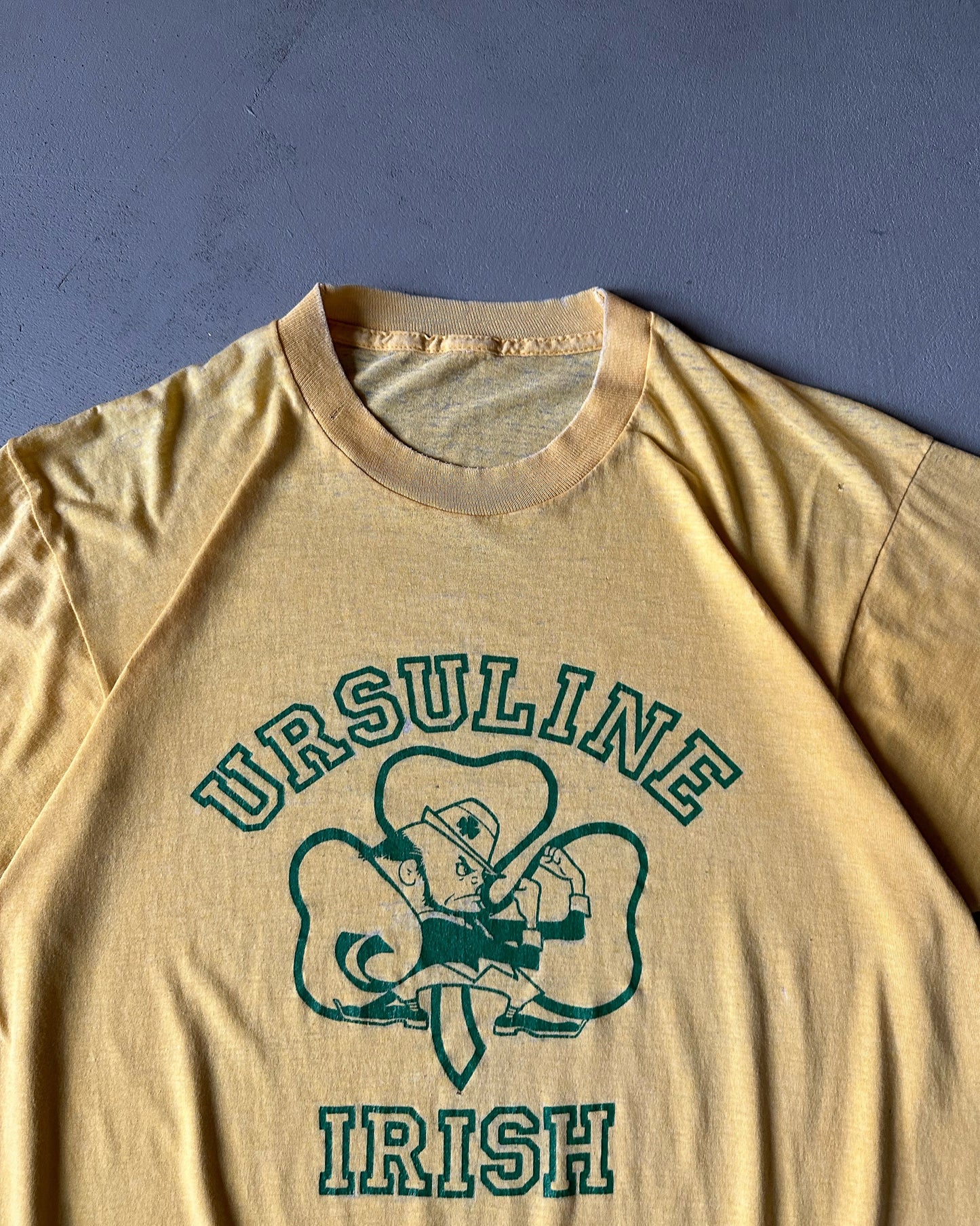 1980s - Yellow "Ursuline" T-Shirt - S/M