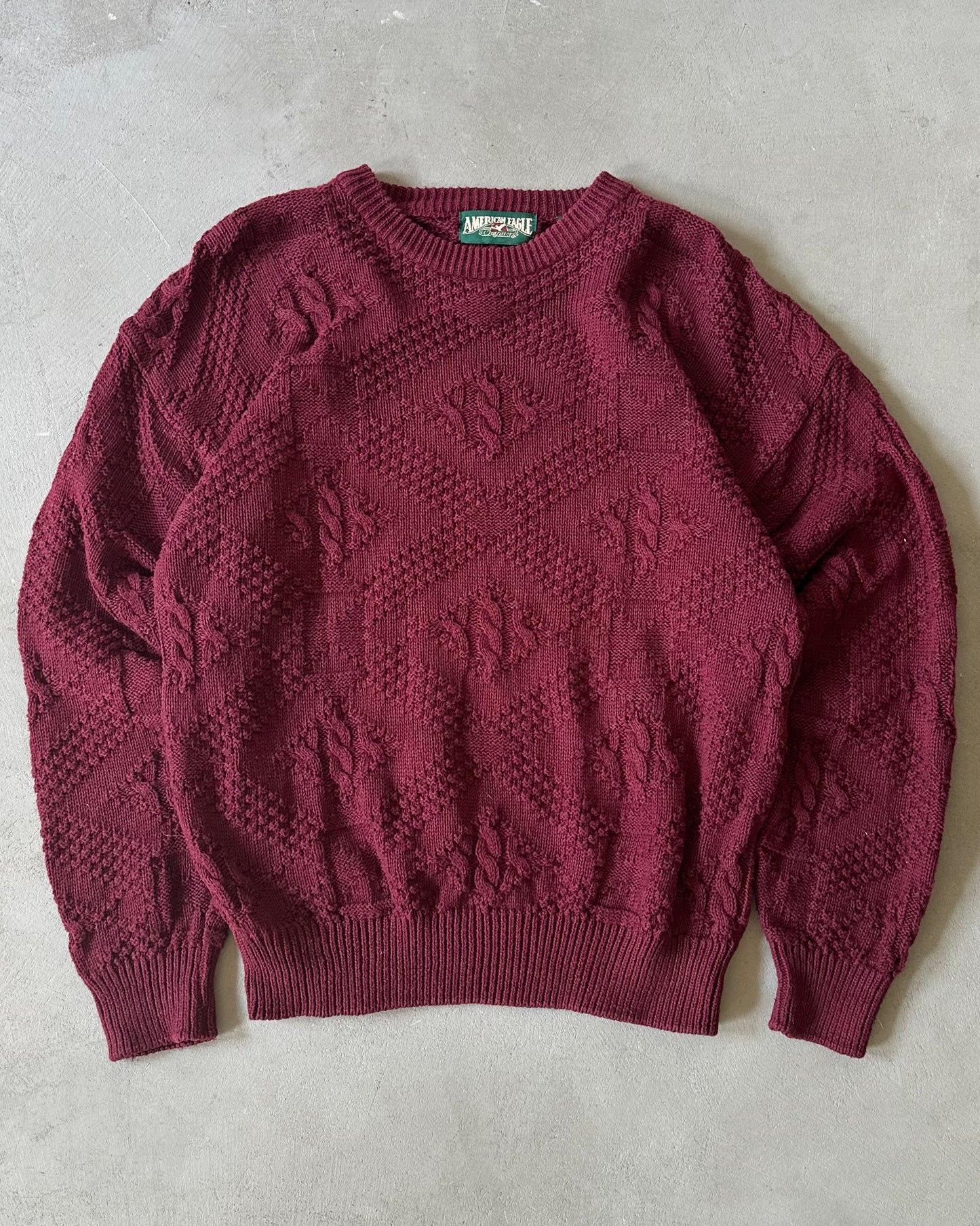 1990s - Burgundy AE Sweater - L