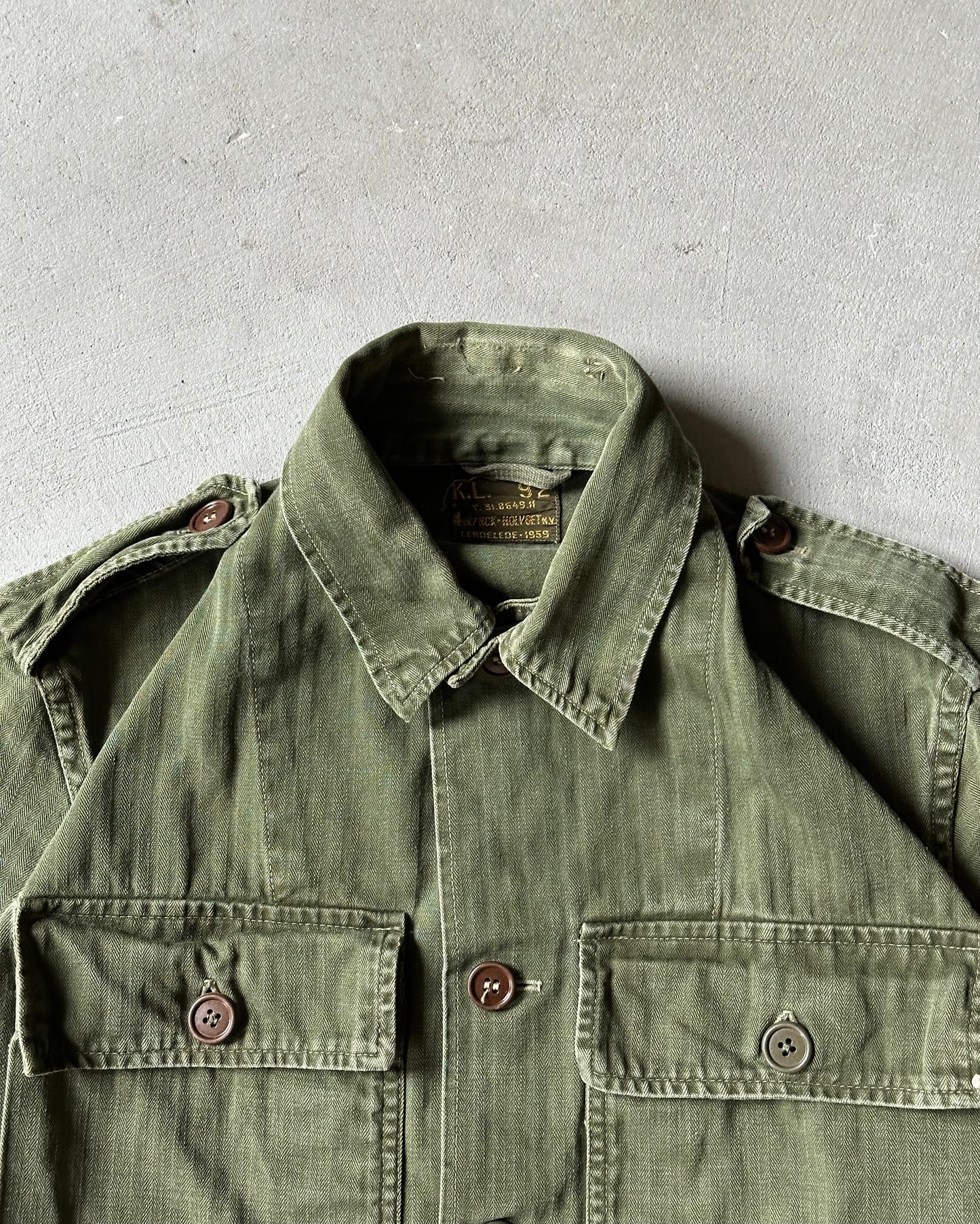 Années 50 - Chemise militaire HBT verte - S