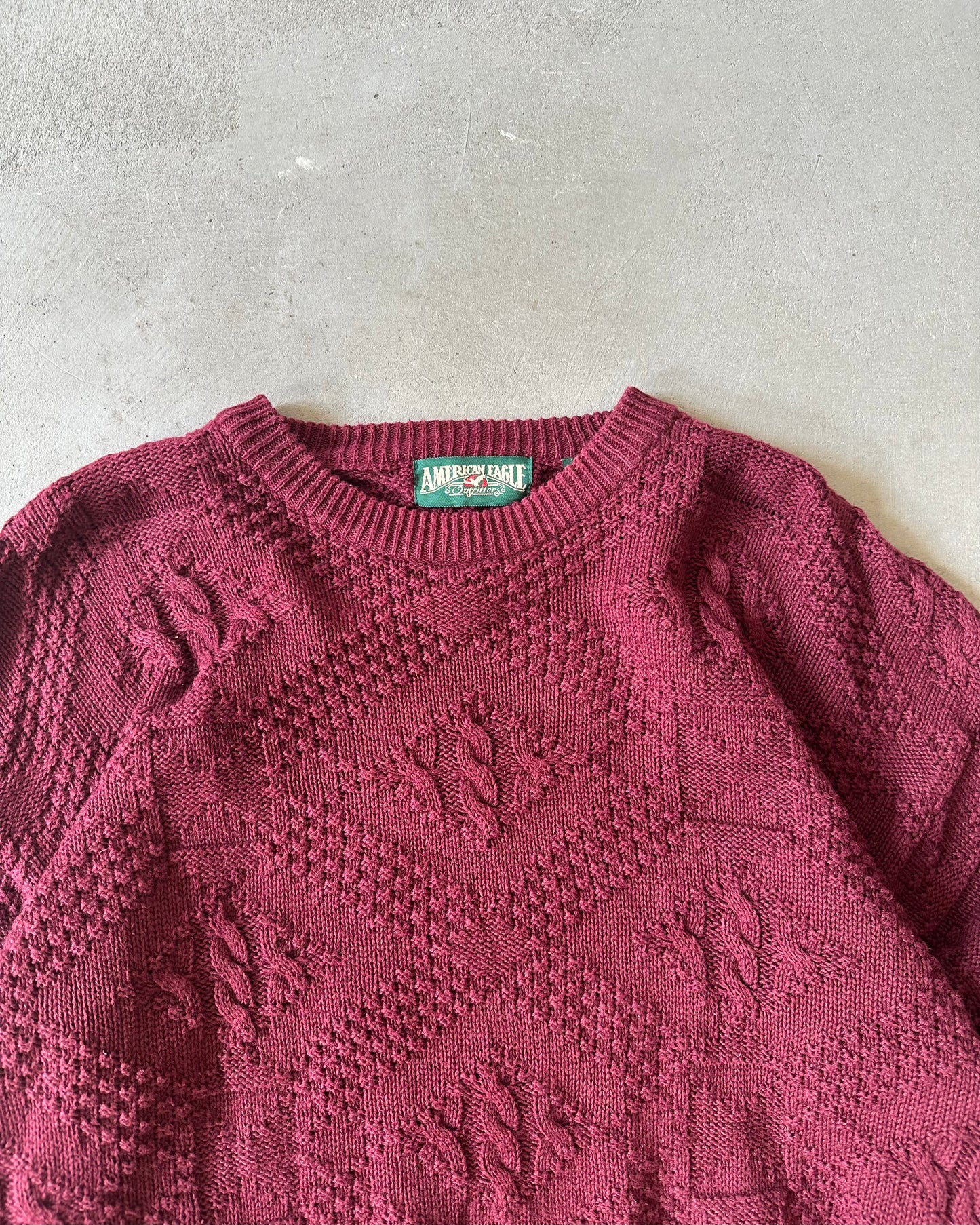 1990s - Burgundy AE Sweater - L