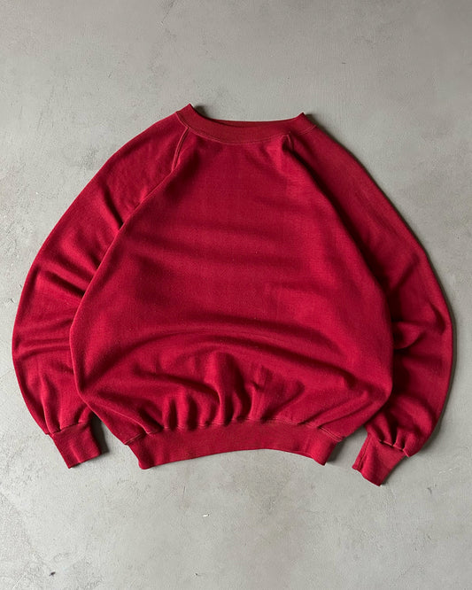 1970s - Red Raglan Crewneck - L