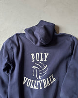 1980s - Faded Navy Volleyball Russell Hoodie - M