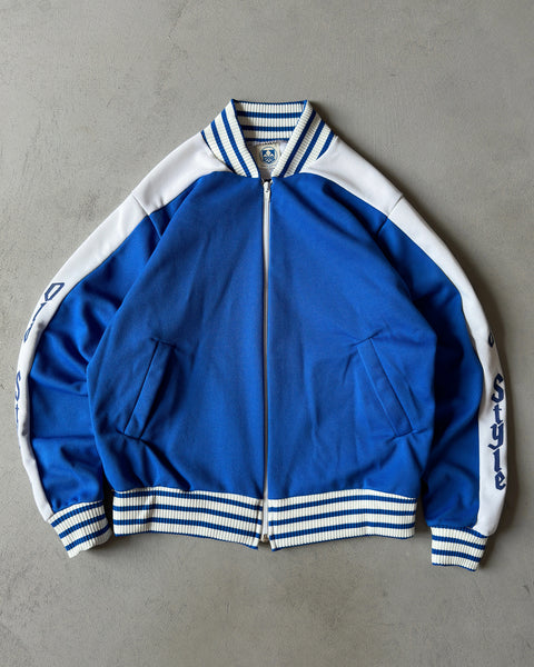 1980s - Blue/White "Old Style" Track Jacket - M