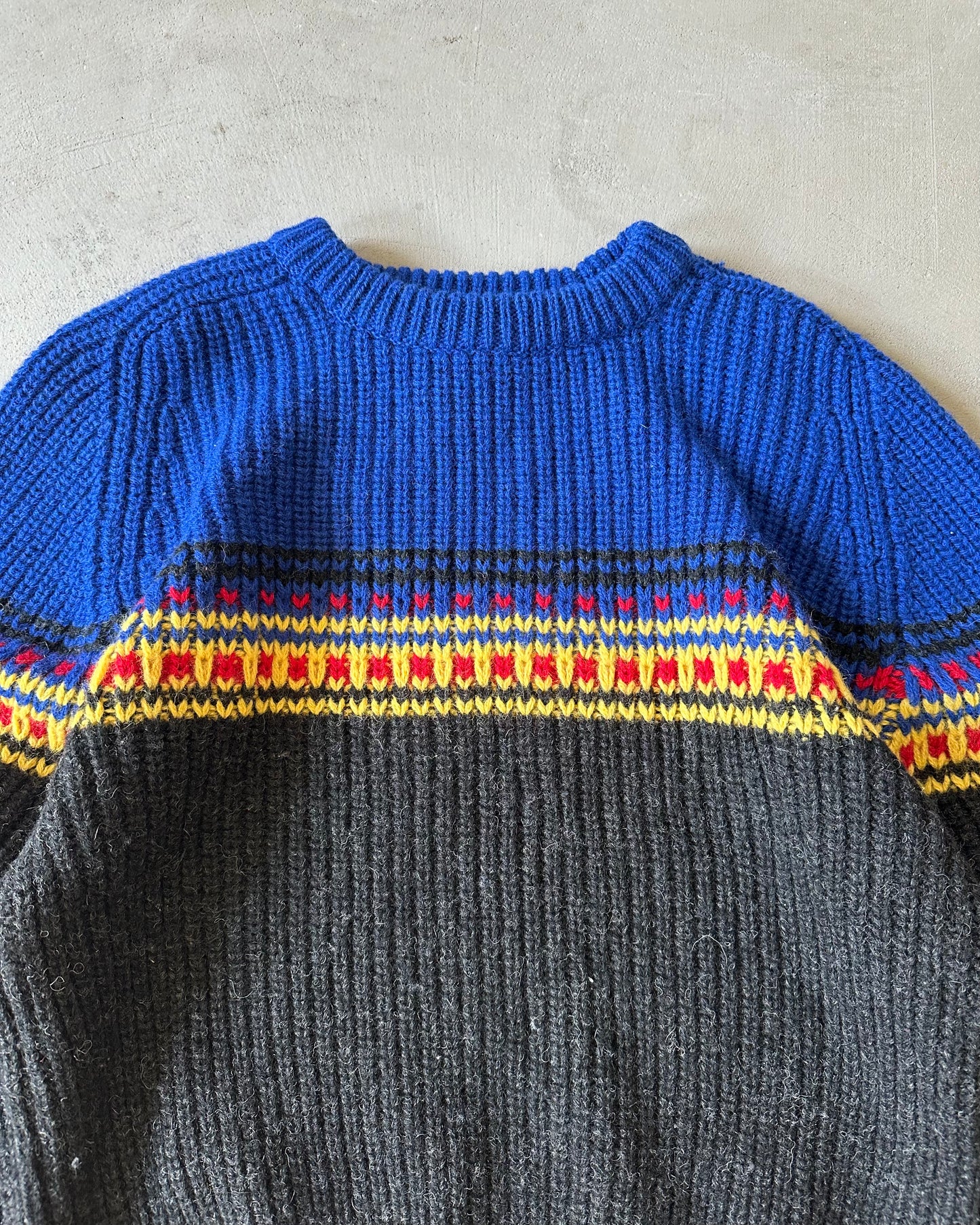 1990s - Blue/Black GAP Ribbed Sweater - L