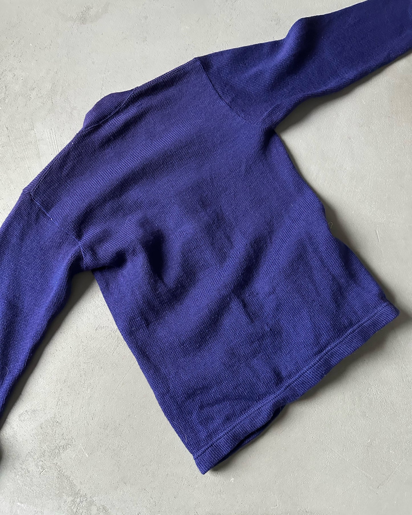 1960s - Faded Blue/Purple Wool Cardigan - XS