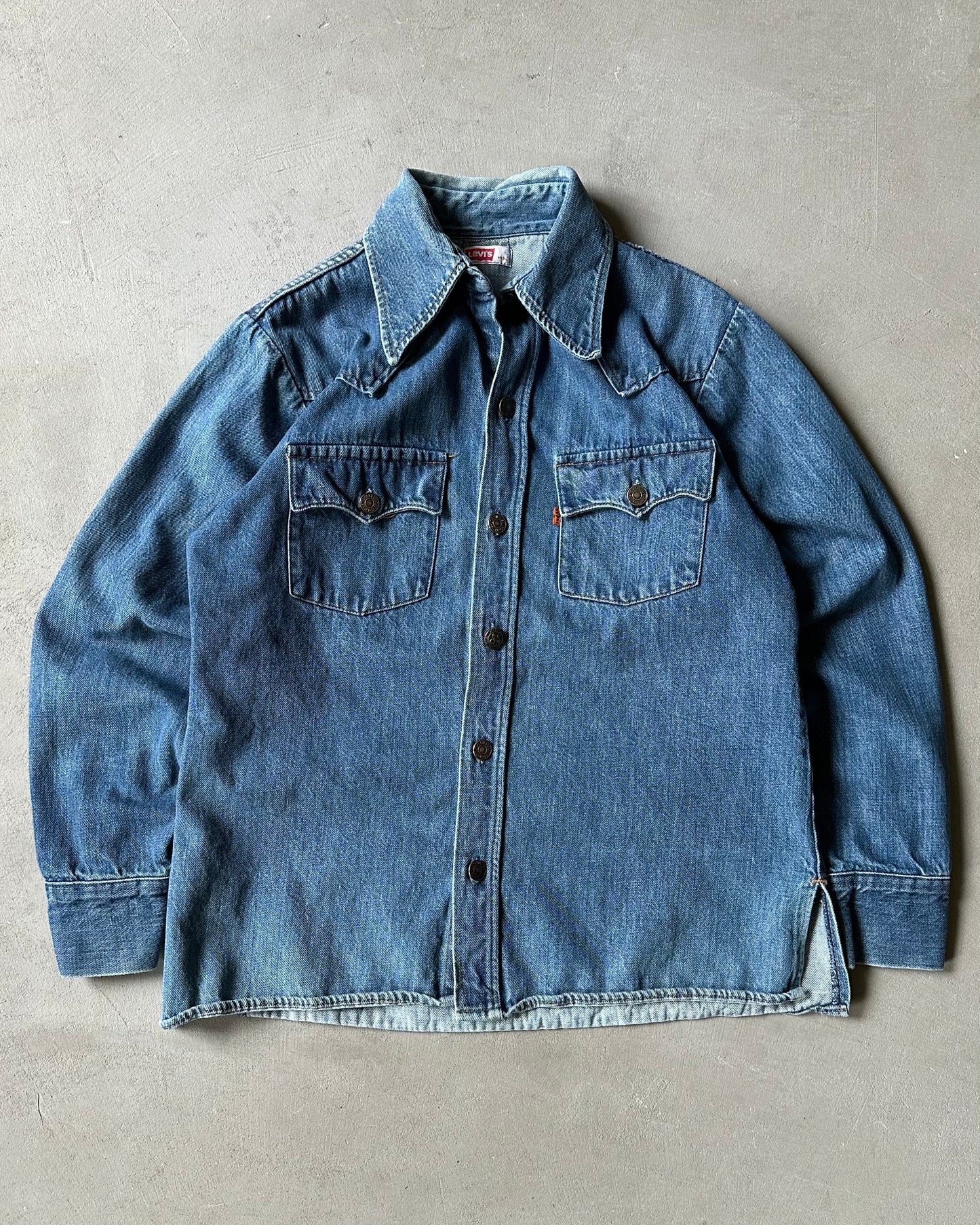 1970s - Orange Tab Levi's Denim Shirt - S