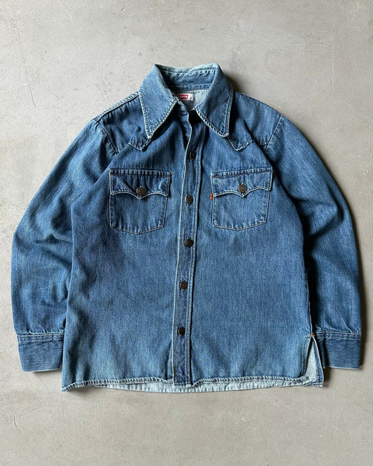 1970s - Orange Tab Levi's Denim Shirt - S