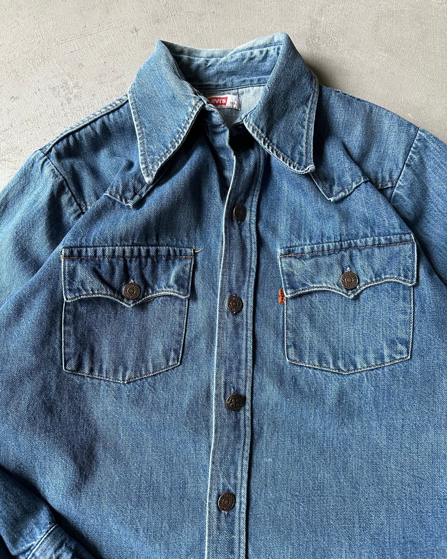 1970s - Orange Tab Levi's Denim Shirt - S