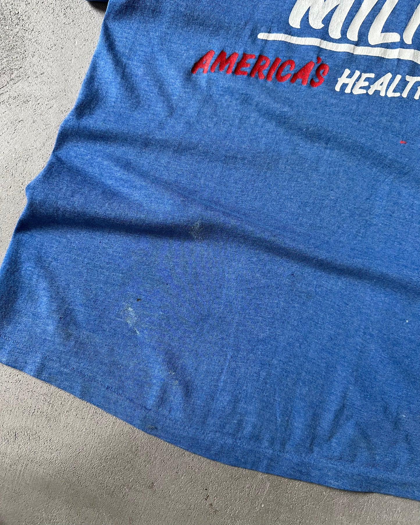 Années 80 - T-shirt bleu LAIT - XS/S