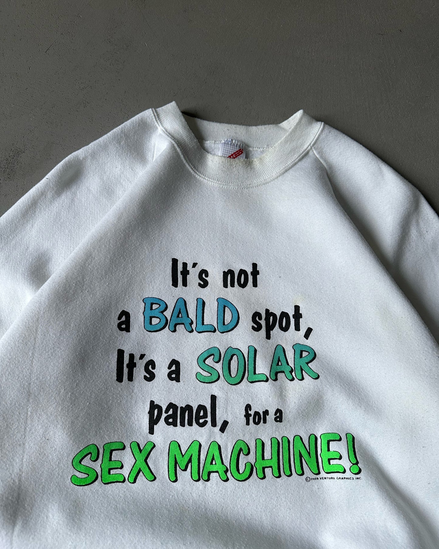 1980s - White "S*x Machine" Crewneck - L