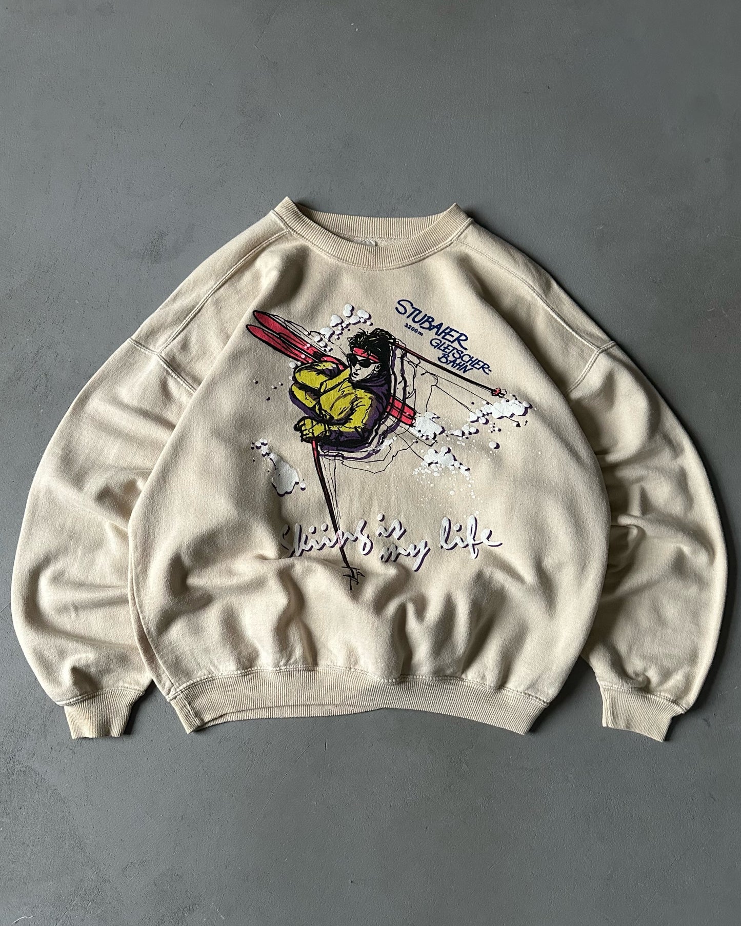 1980s - Beige "Stubaier" Ski Crewneck - S/M