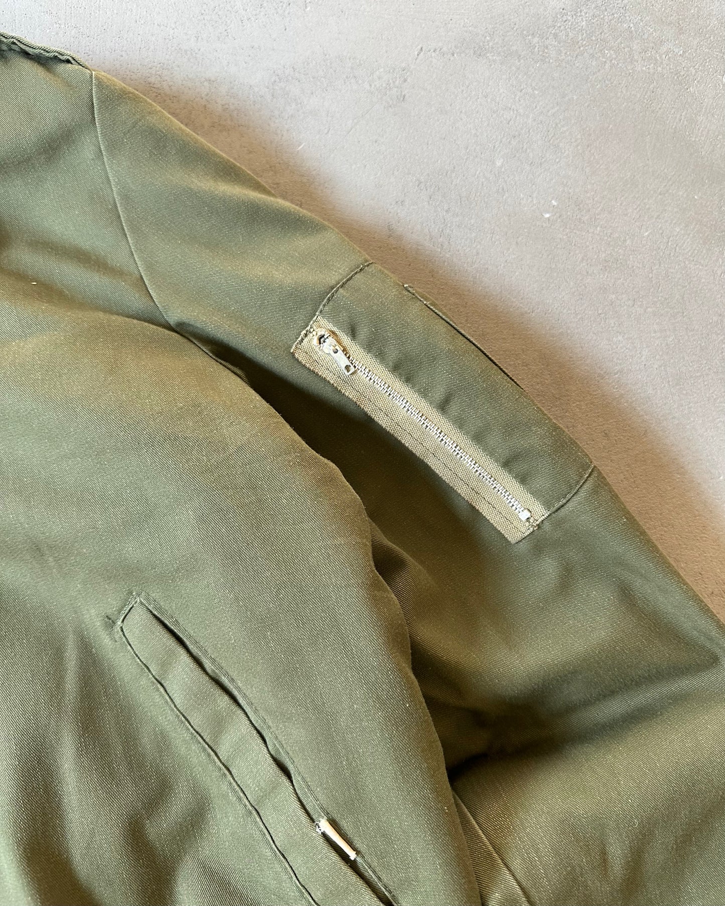 1960s - Green Military Tanker Bomber Jacket - L