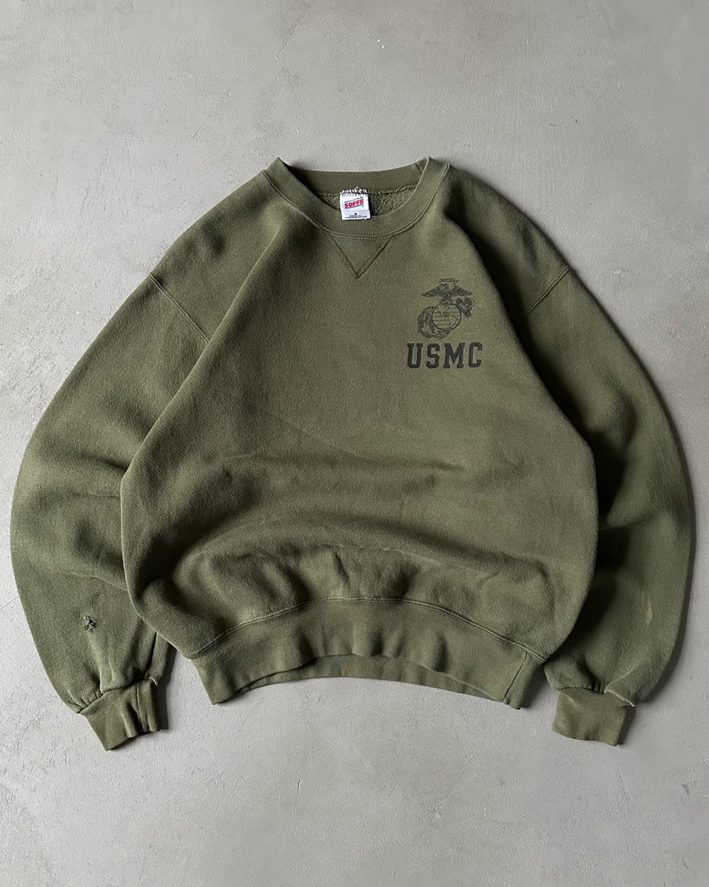 1990s - Green USMC Crewneck - M