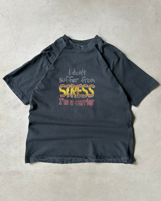Années 90 - T-shirt Stress Noir Délavé - M/L